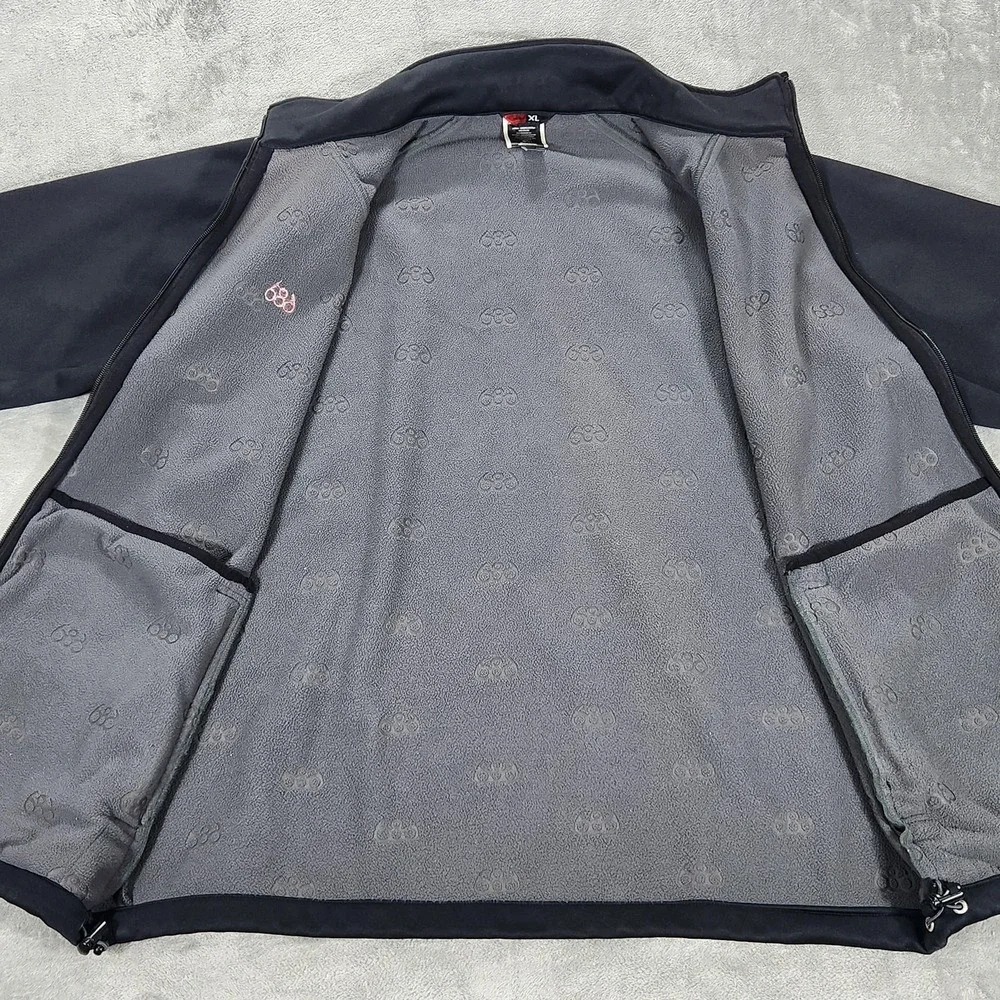 686 Jacket Mens XL Black SMARTY Tech Softshell Fleece Lined Ski Snowboard